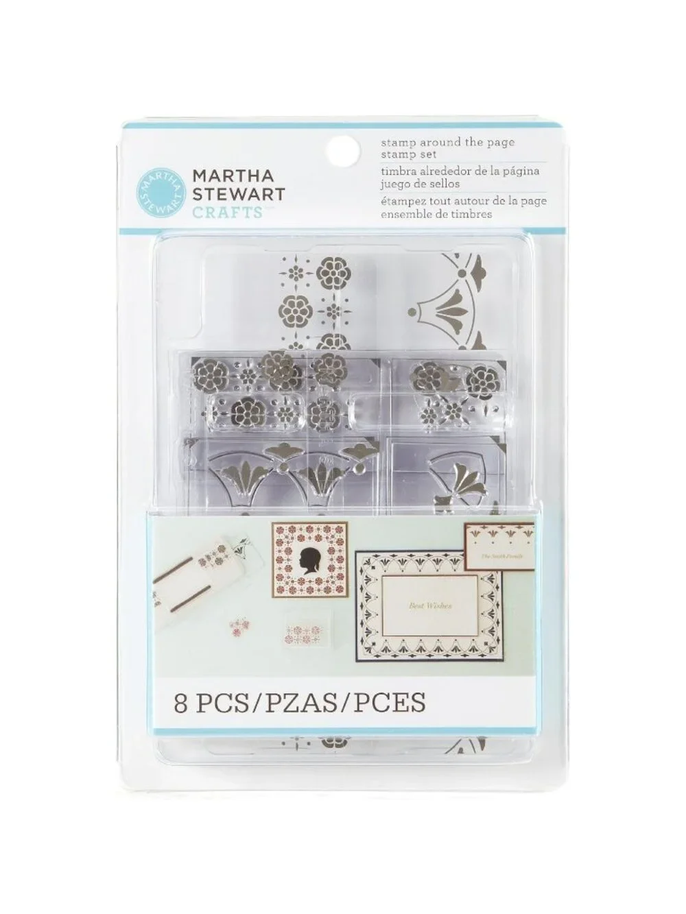 Stamping Martha Stewart Crafts 8 Pc Stamp Around The Page Starter Set Vtg Flower